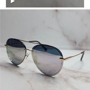 Diff Lenox gold reflective aviator sunglasses